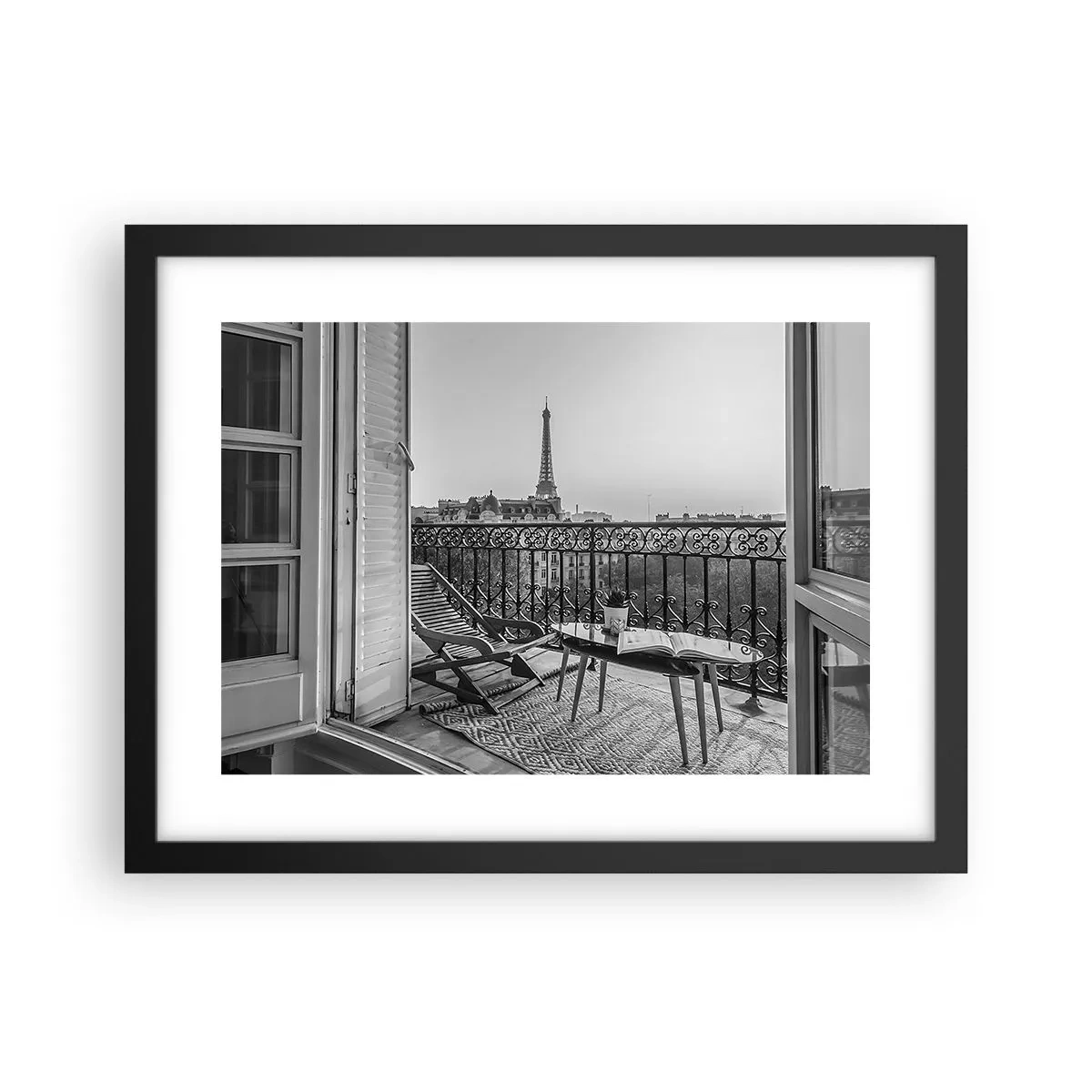 Poster in cornice nera - Pomeriggio parigino - 40x30 cm