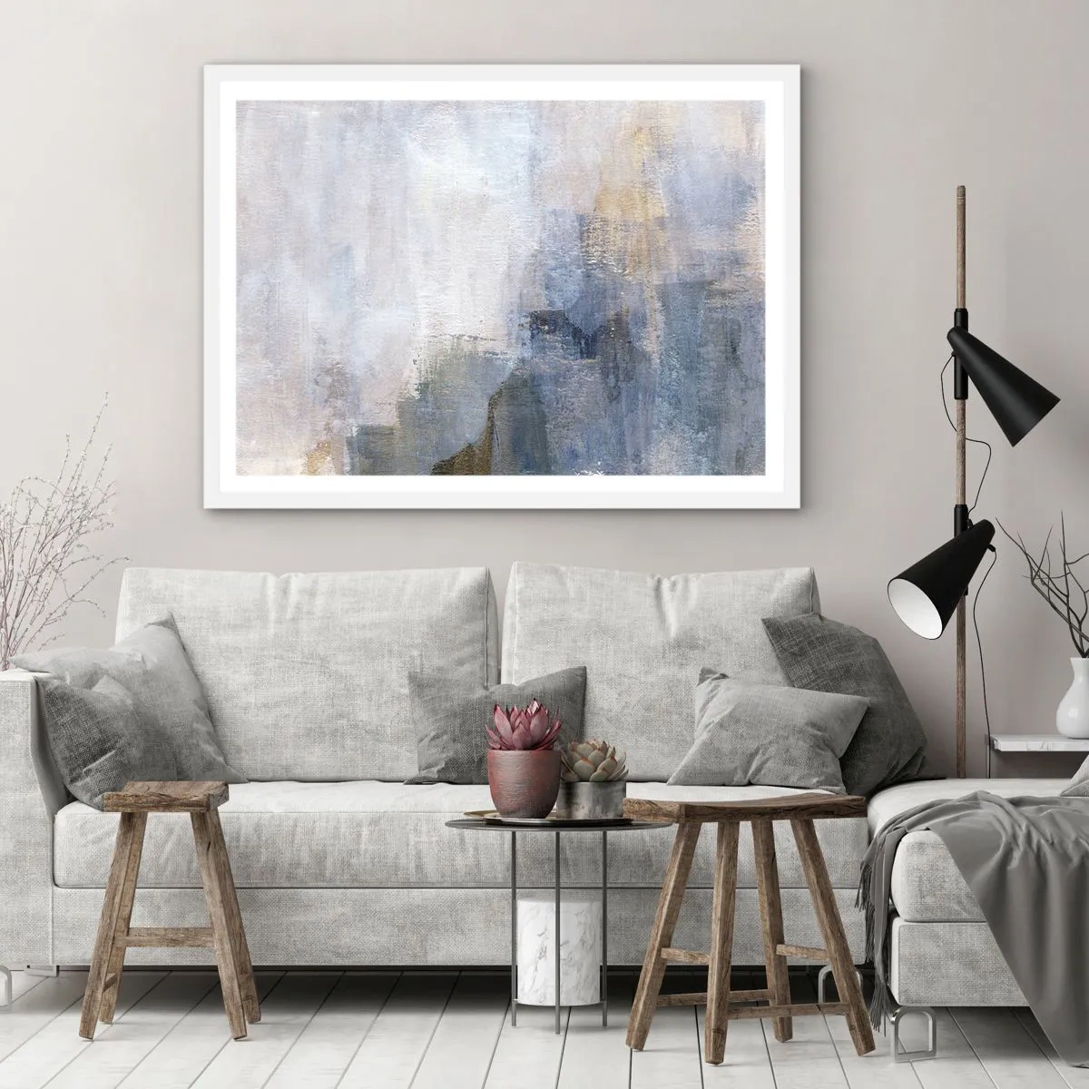 Poster in cornice bianca - Toni e accordi dei colori - 100x70 cm