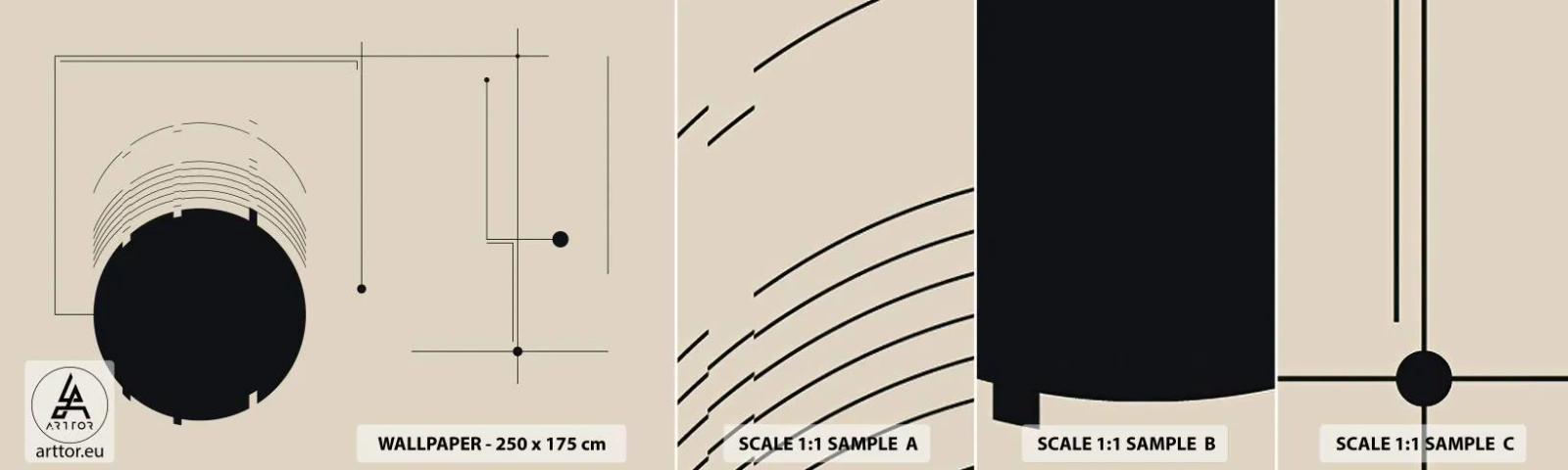 Campione Di Fotomurale Standard Eco - Composizione elastica e dinamica - Geometrico, Minimalismo, Estetico - 100x30 cm