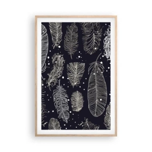 Poster in cornice rovere chiaro - Pizzo piumato - 61x91 cm