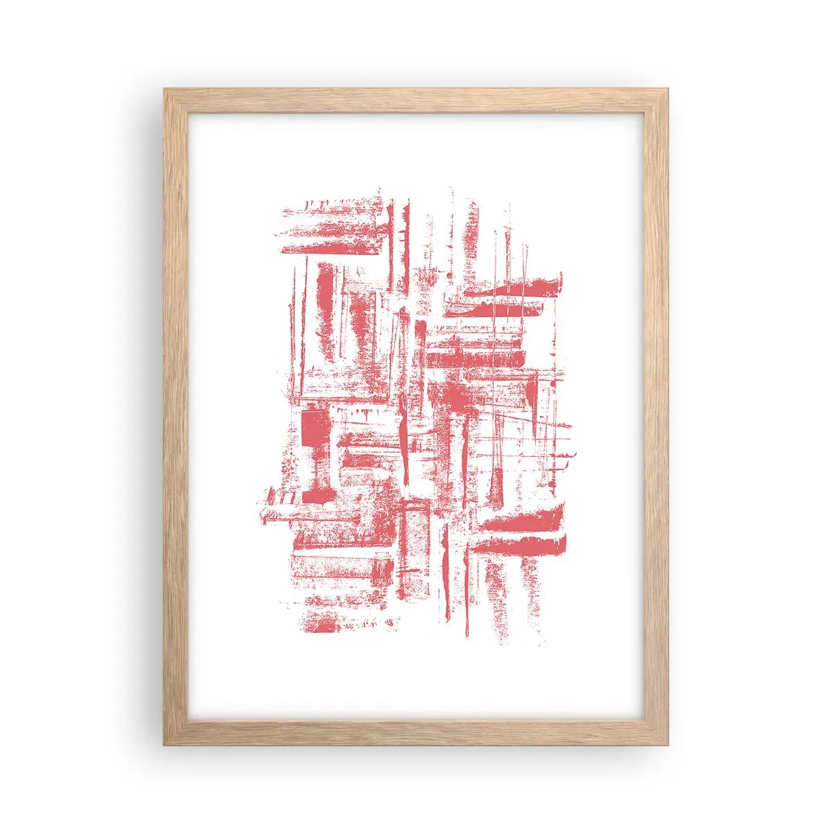 Poster in cornice rovere chiaro - Città rossa - 30x40 cm