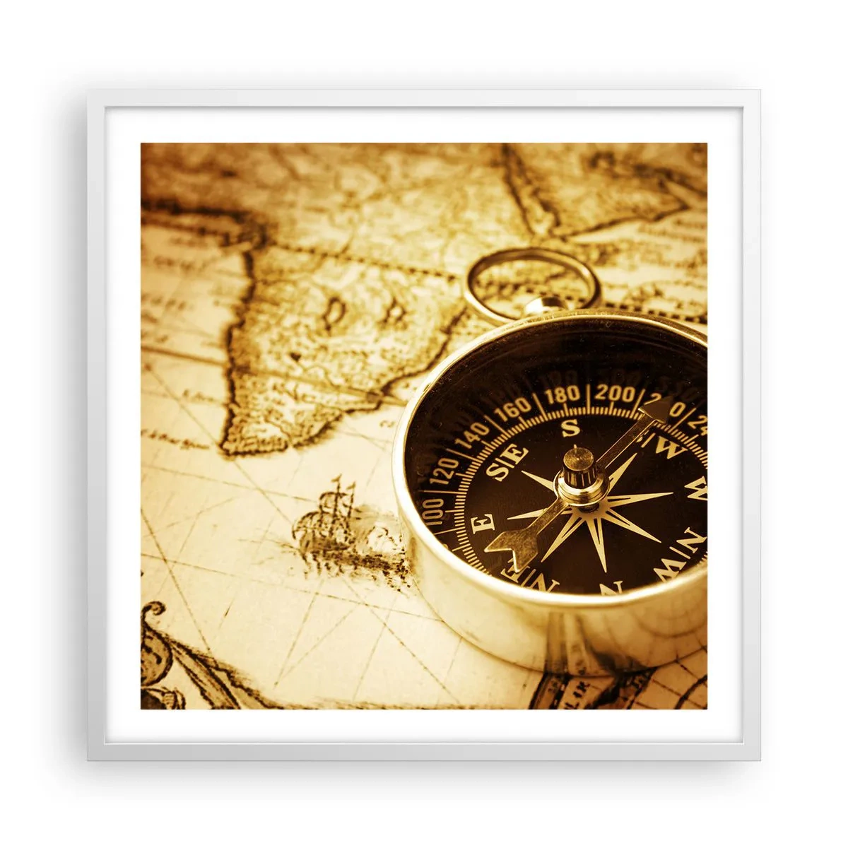 Poster in cornice bianca - A est o a ovest? - 60x60 cm