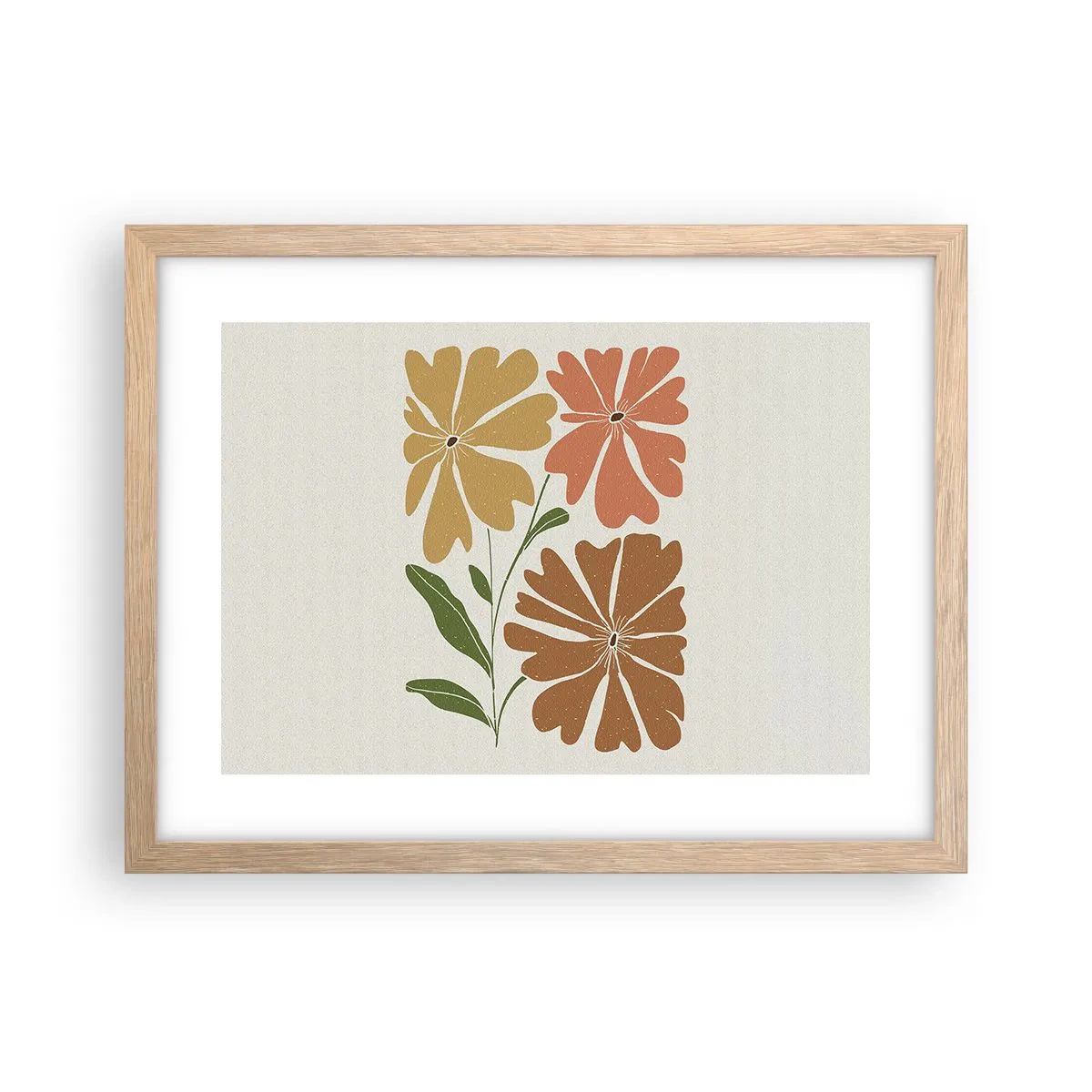 Poster in cornice rovere chiaro - Natura e geometria - 40x30 cm