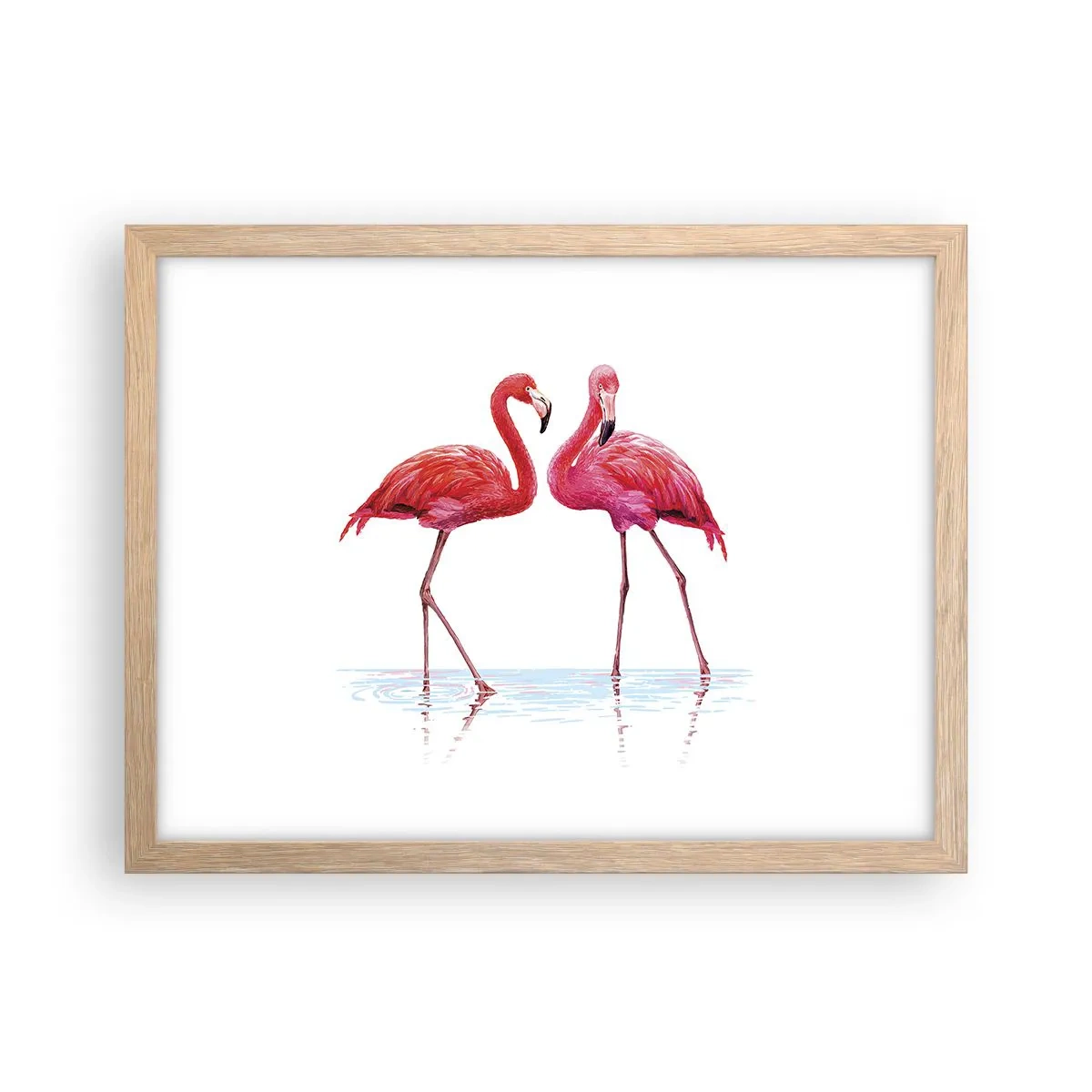 Poster in cornice rovere chiaro - Appuntamento in rosa - 40x30 cm