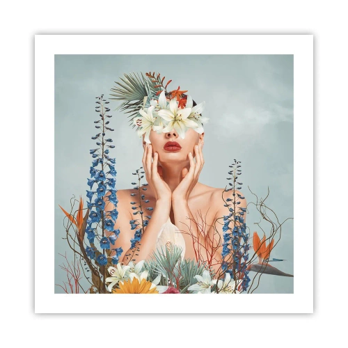 Poster - Donna - fiore - 50x50 cm