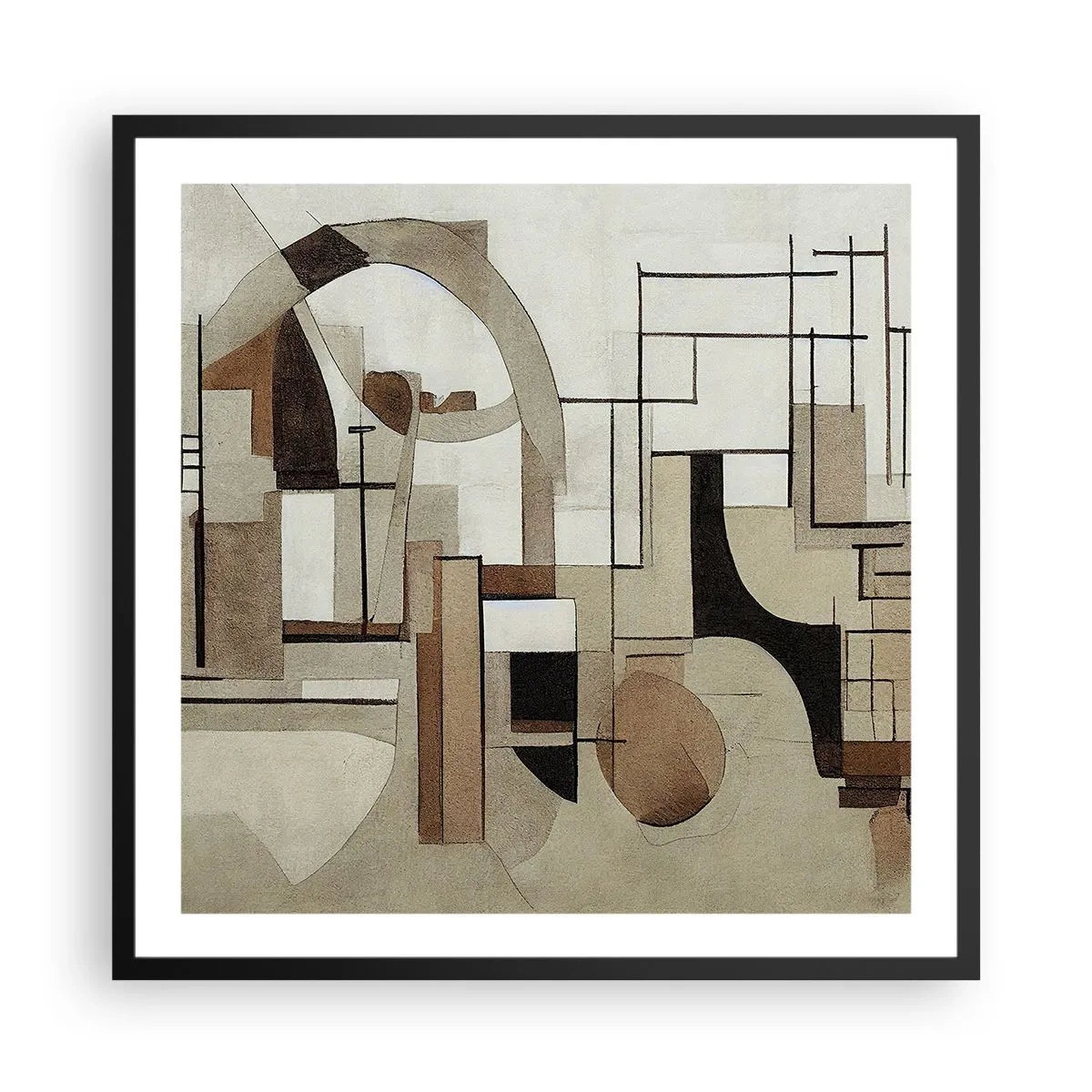 Poster in cornice nera - Paesaggio urbano 2.0 - 60x60 cm