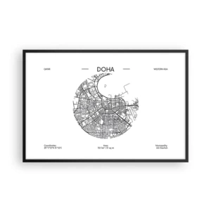 Poster in cornice nera - Anatomia di Doha - 91x61 cm