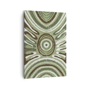 Quadro su tela - Stampe su Tela - Motivi astratti nelle tonalità del verde e del marrone - 70x100cm - Esplosione di emozioni - Decorazione murale moderna per soggiorno e camera da letto ARTTOR