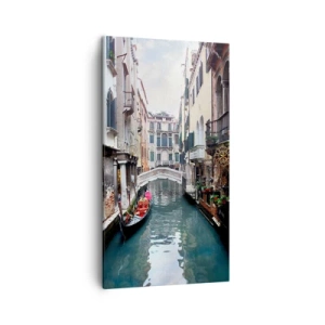 Quadro su tela - Stampe su Tela - Paesaggio veneziano con gondola e ponte - 45x80 cm
