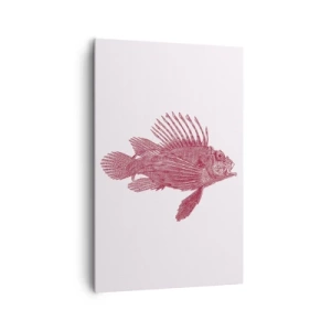 Quadro su tela - Stampe su Tela - Disegno di un pesce in tonalità rossa - 80x120cm - Abitante di mari esotici - Decorazione murale moderna per soggiorno e camera da letto ARTTOR