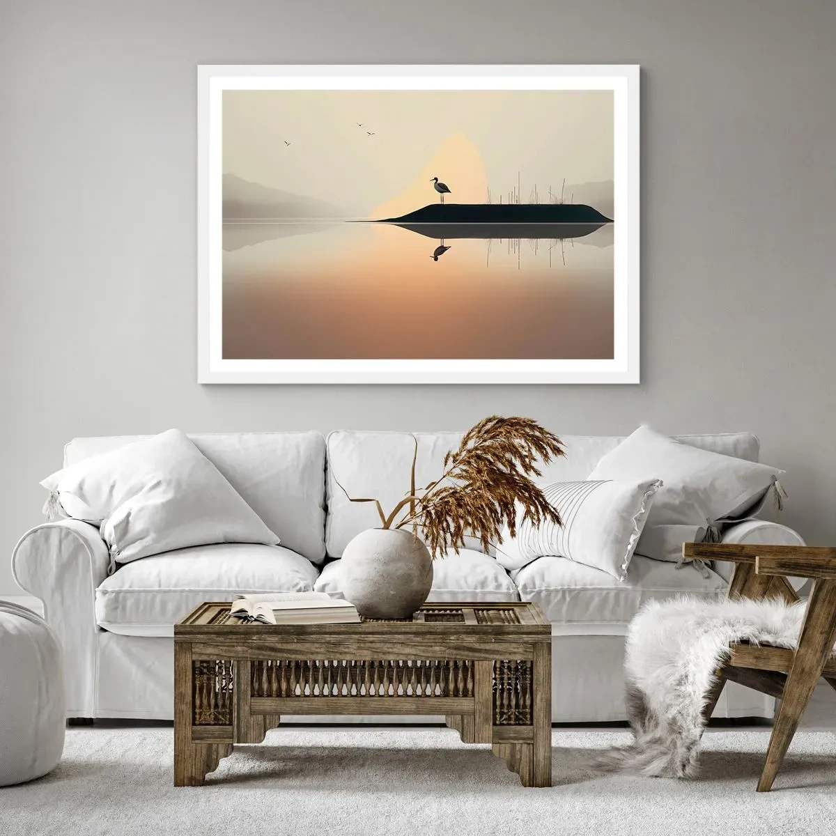 Poster in cornice bianca - Il signore del lago - 100x70 cm