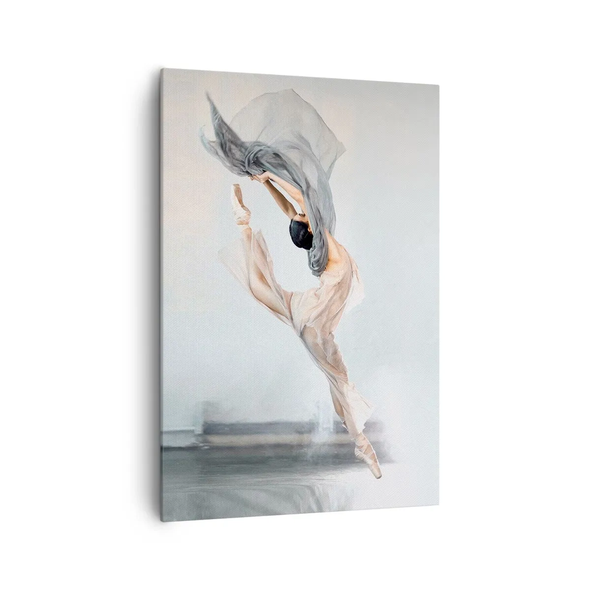 Quadro su tela - Stampe su Tela - Una ballerina in movimento dinamico su uno sfondo chiaro - 70x100cm - Nell'estasi della danza - Decorazione murale moderna per soggiorno e camera da letto ARTTOR