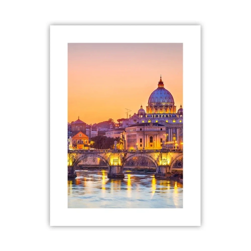 Poster - Tramonto sulla Città Eterna - 30x40 cm
