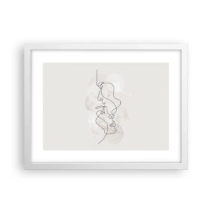Poster in cornice bianca - Intrecciati in un abbraccio - 40x30 cm