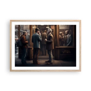 Poster in cornice rovere chiaro - Il buon momento della giornata - 70x50 cm