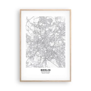 Poster in cornice rovere chiaro - Il fiore di Berlino - 70x100 cm