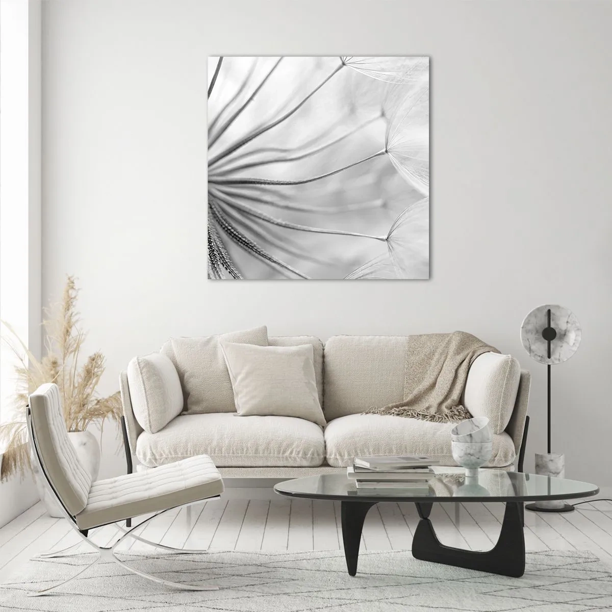 Quadro su vetro - Denti di leone, aquiloni - 40x40 cm