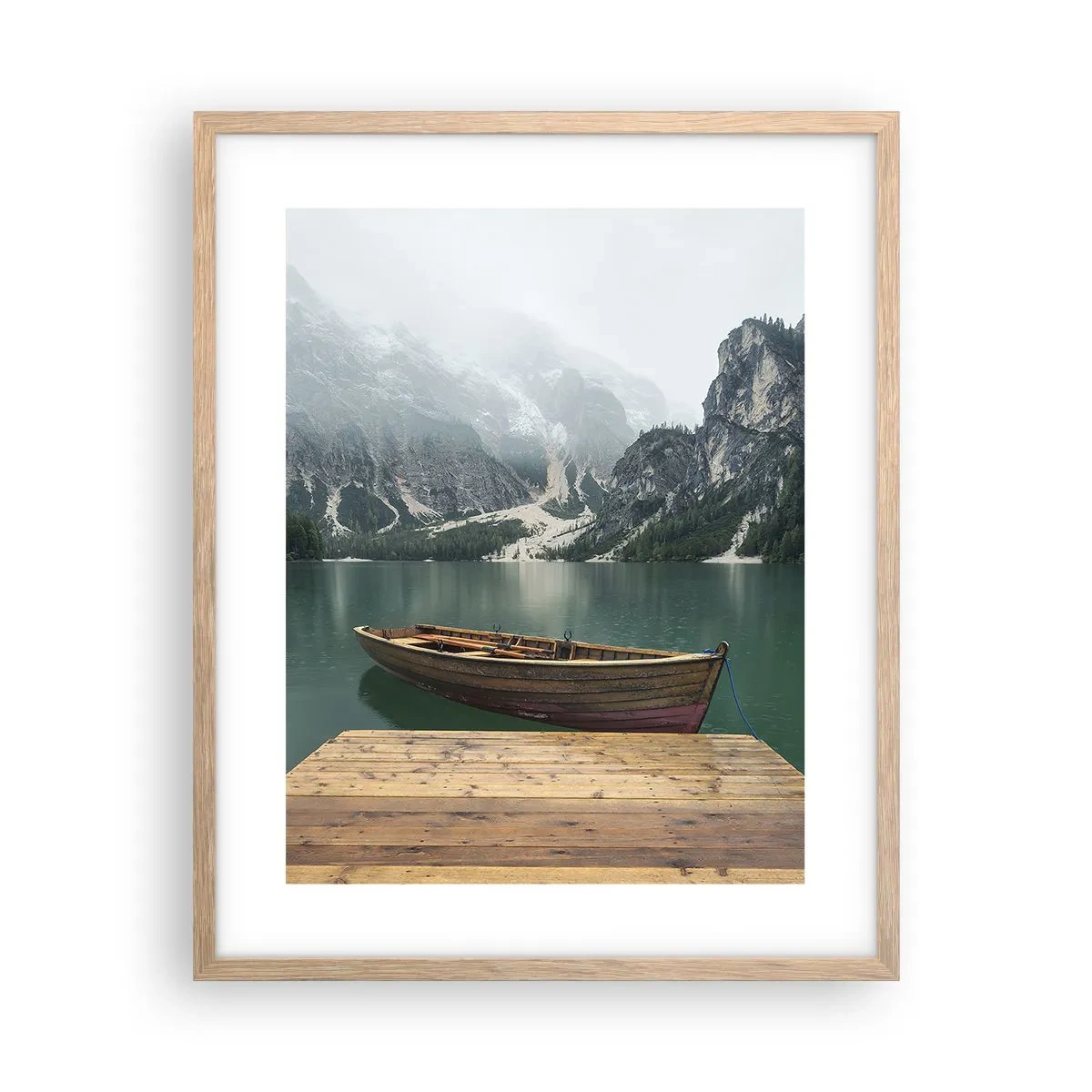 Poster in cornice rovere chiaro - E attorno le fiere rocce - 40x50 cm