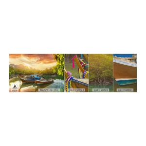 Campione di Fotomurale Premium Canvas - Prima di un giorno di lavoro - Paesaggio, Tailandia, Mare - 100x30 cm
