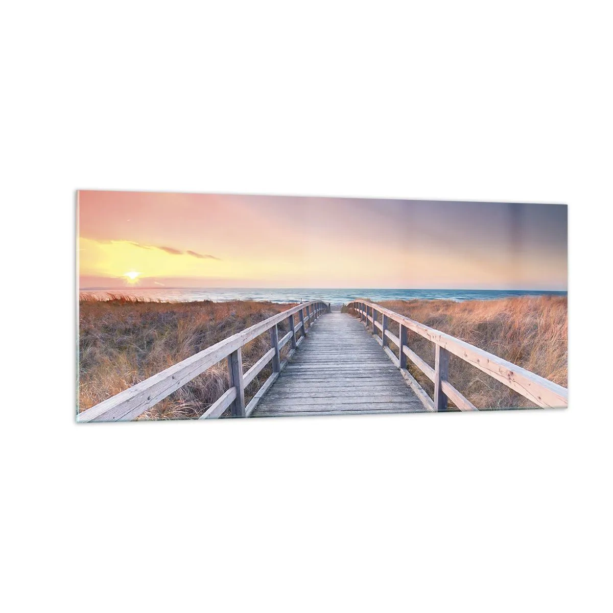 Quadro su vetro - Aurora serale baltica - 100x40 cm