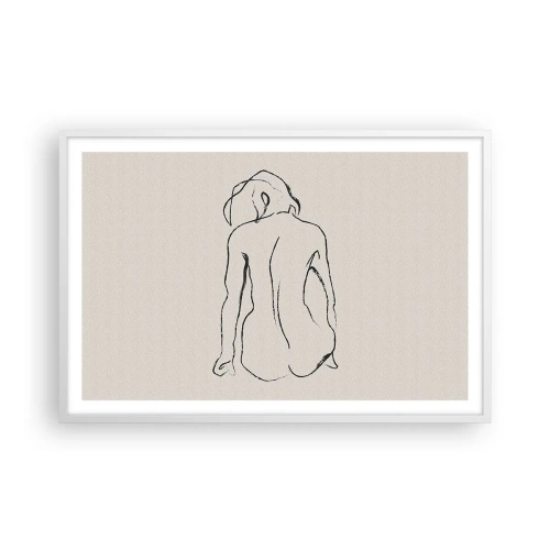 Poster in cornice bianca - Nudo di ragazza - 91x61 cm