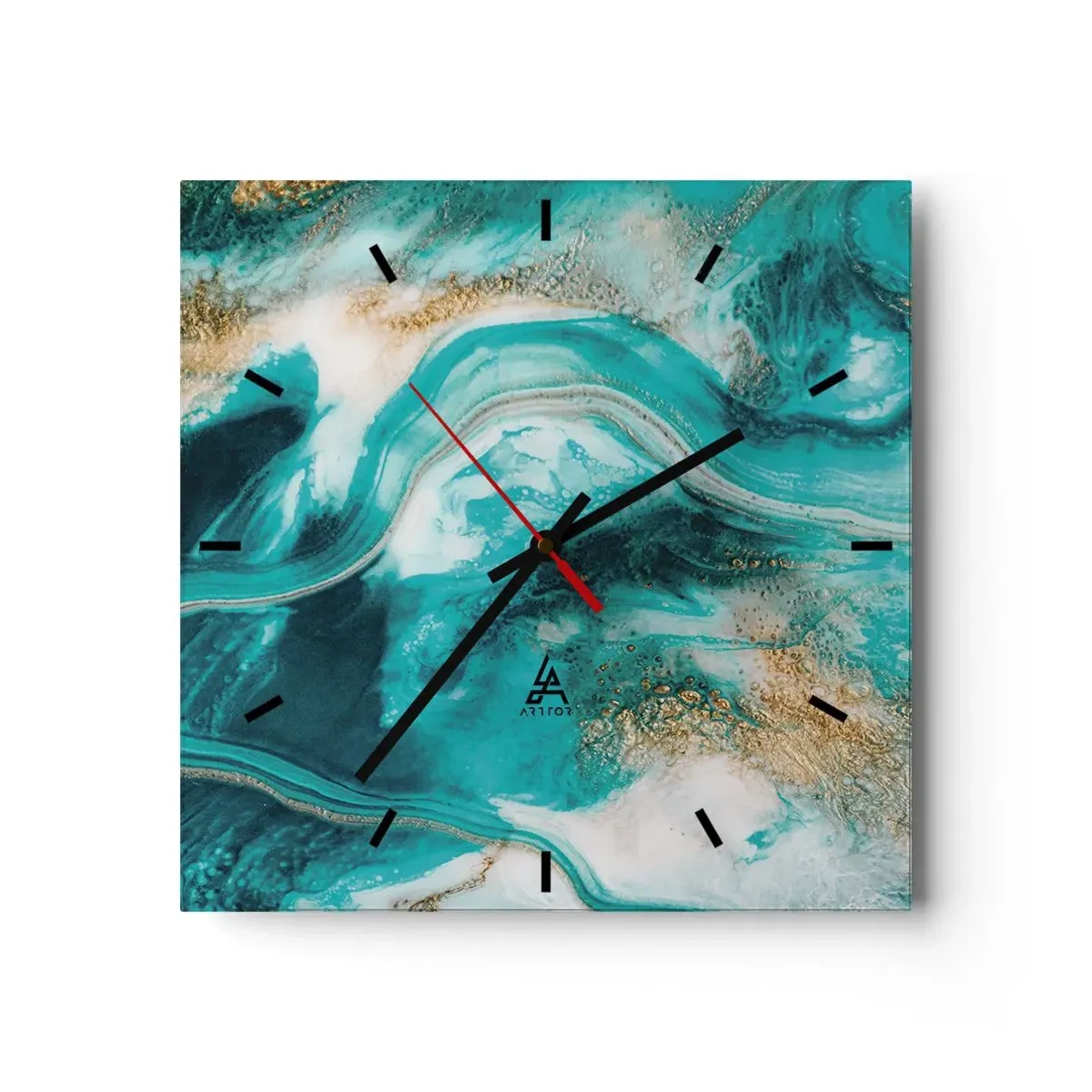 Orologio da parete - Orologio in Vetro - Il fiume d'oro - 40x40 cm