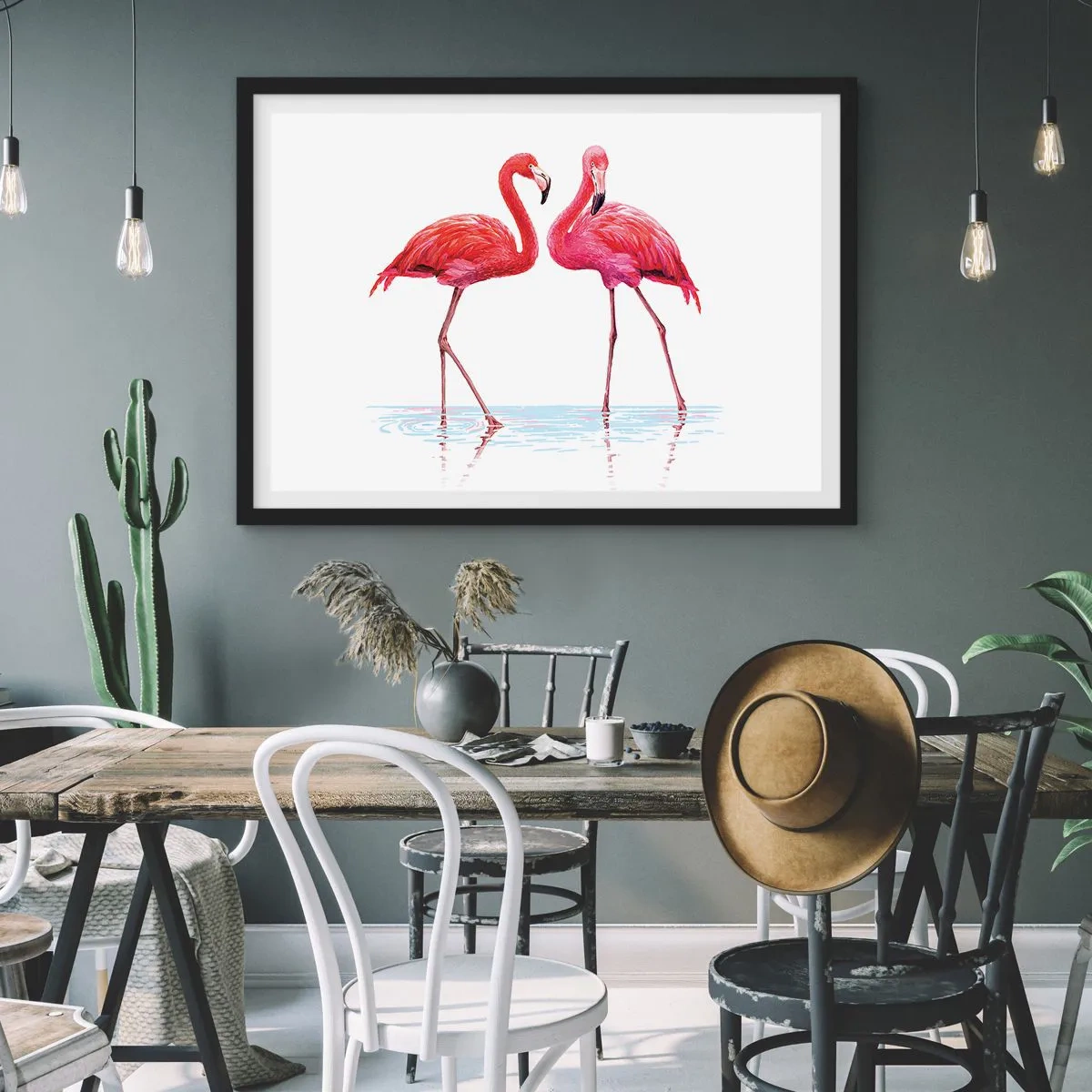 Poster in cornice nera - Appuntamento in rosa - 91x61 cm