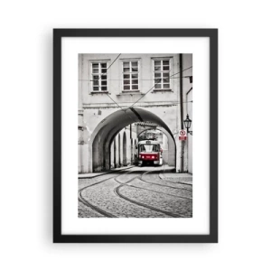 Poster in cornice nera - Attraverso il labirinto cittadino - 30x40 cm