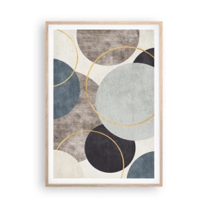 Poster in cornice rovere chiaro - Un cerchio dietro l'altro - 70x100 cm