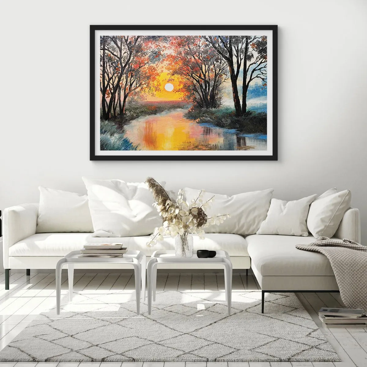 Poster in cornice nera - Atmosfera autunnale - 50x40 cm
