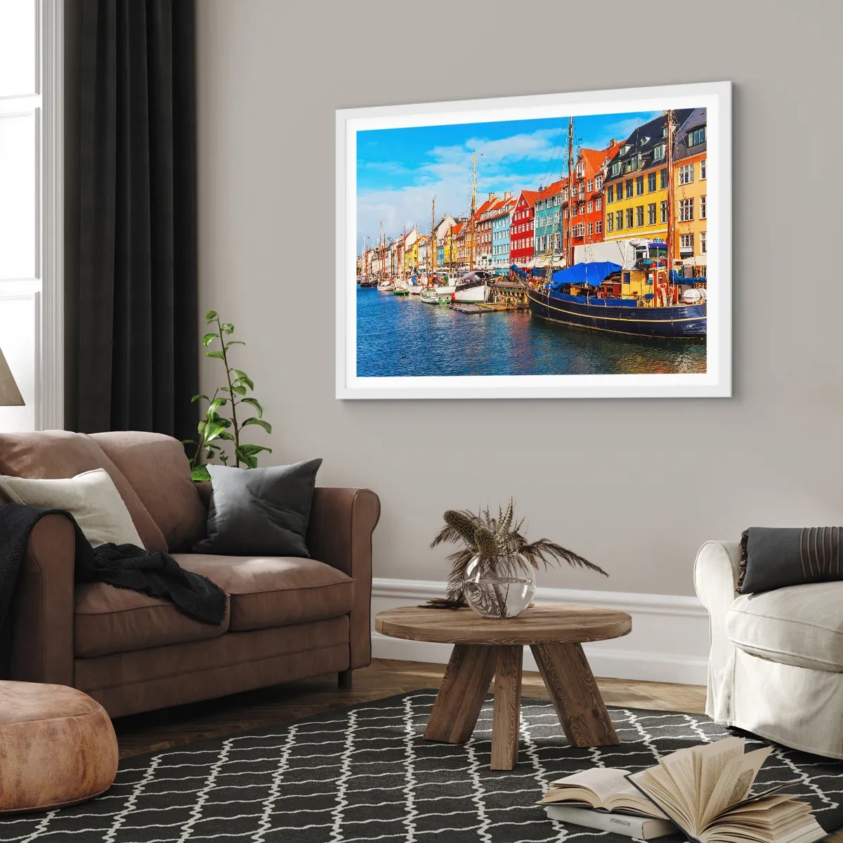 Poster in cornice bianca - Riva gioiosa - 40x30 cm