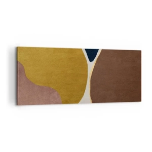 Quadro su tela - Stampe su Tela - Una composizione astratta con forme geometriche dai colori caldi. - 120x50cm - Astrazione: un luogo nello spazio - Decorazione murale moderna per soggiorno e camera da letto ARTTOR