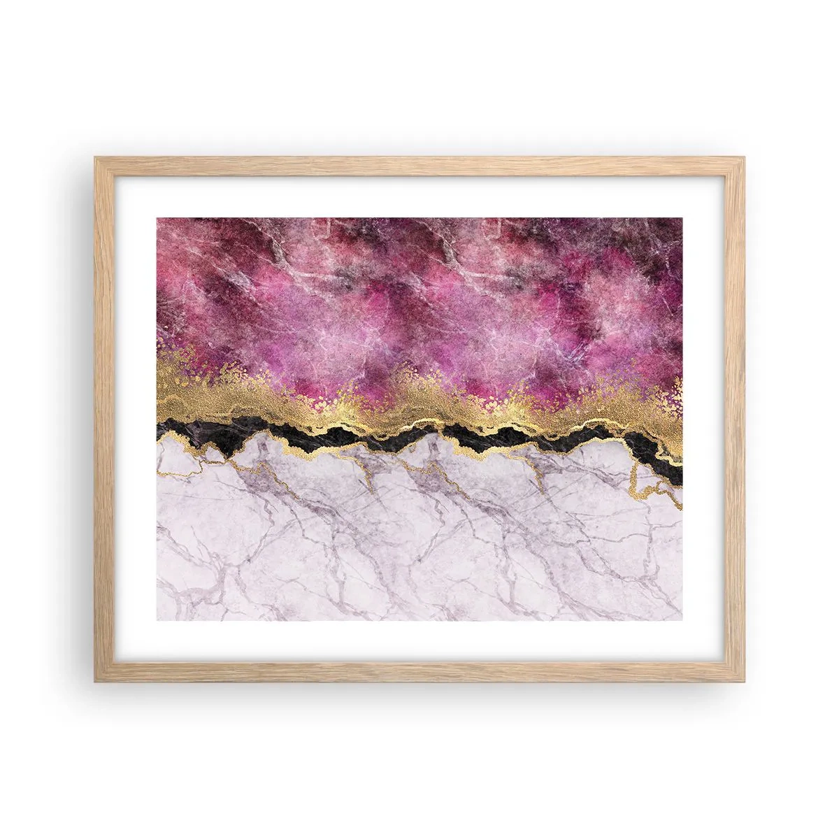 Poster in cornice rovere chiaro - Sul confine - 50x40 cm