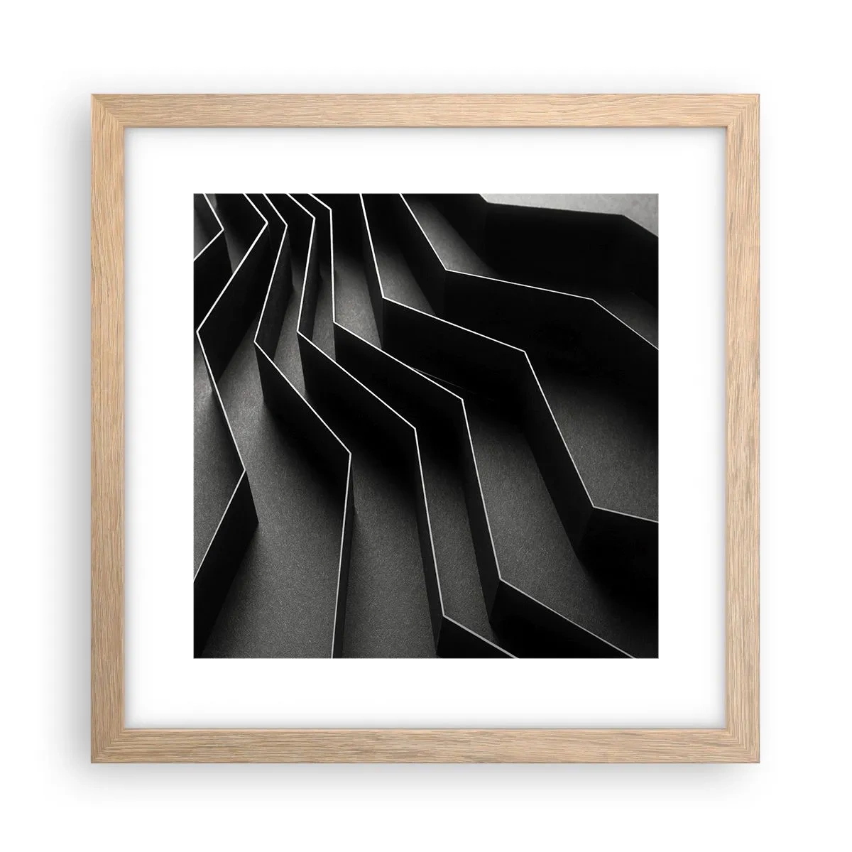 Poster in cornice rovere chiaro - Ordine tridimensionale - 30x30 cm