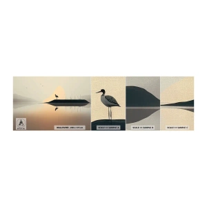 Campione di Fotomurale Premium Canvas - Il signore del lago - Uccello, Paesaggio, Minimalismo - 100x30 cm