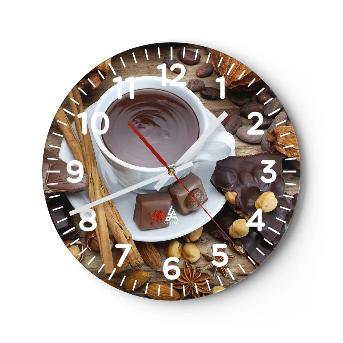 Orologio da parete - Orologio in Vetro - Dalla fantastica fabbrica di cioccolato - 30x30 cm