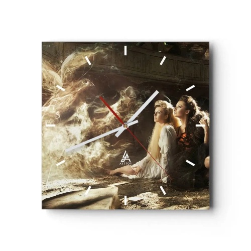 Orologio da parete - Orologio in Vetro - Ed è diventata poesia - 40x40 cm