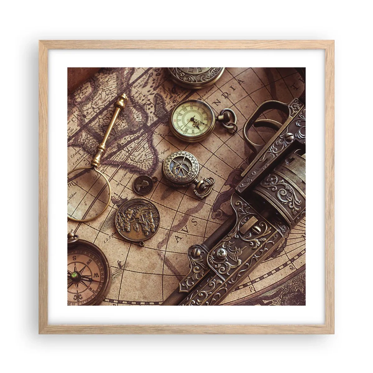 Poster in cornice rovere chiaro - La natura chiama - 50x50 cm