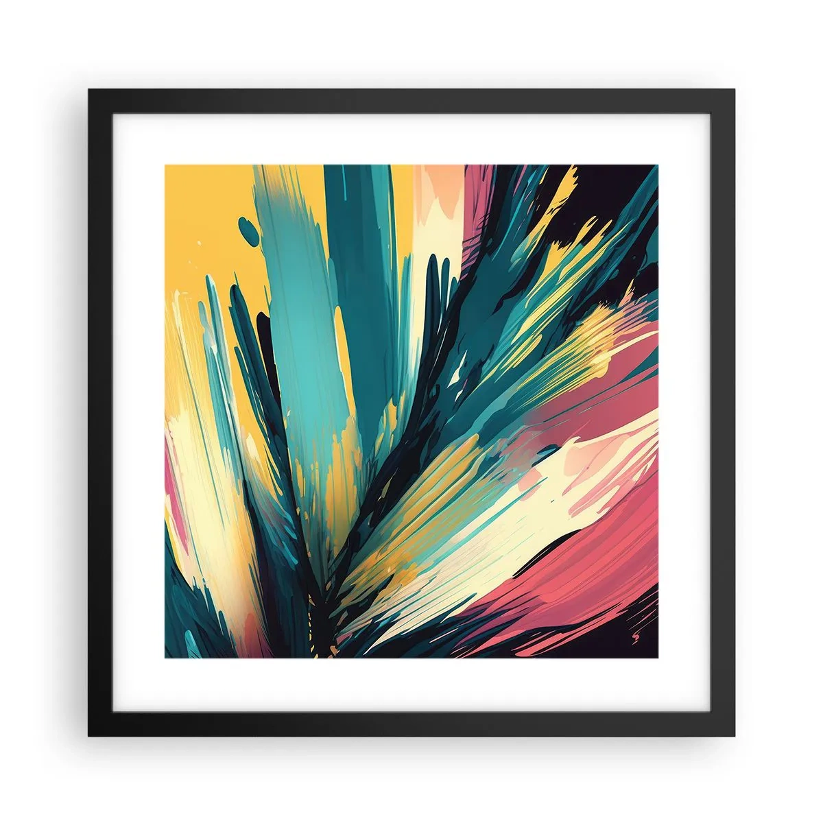 Poster in cornice nera - Composizione: esplosione di gioia - 40x40 cm