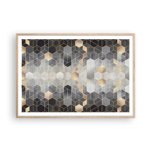 Poster in cornice rovere chiaro - Composizione di diamante - 100x70 cm