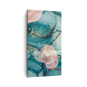 Quadro su tela - Stampe su Tela - Blu di seta, rosa di tulle - 45x80 cm