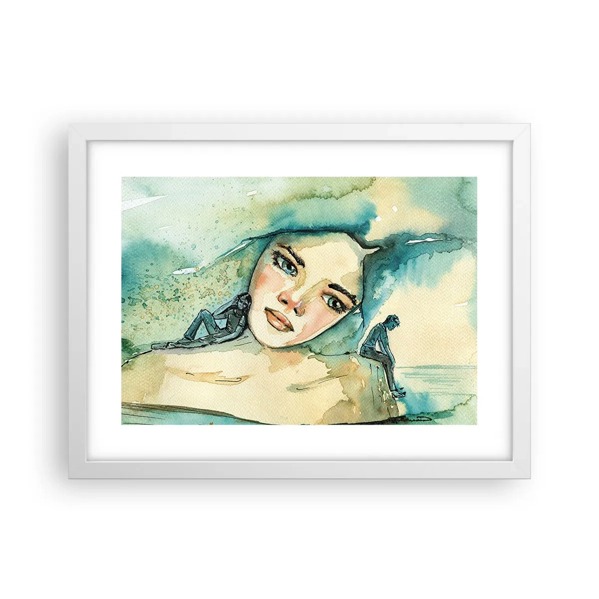 Poster in cornice bianca - Am I blue? - 40x30 cm