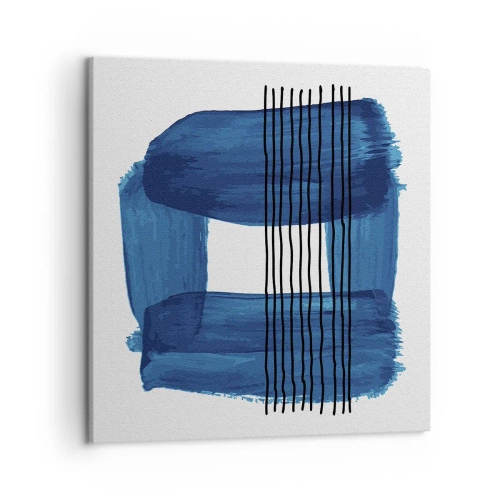 Quadro su tela - Stampe su Tela - Composizione blu e nera - 50x50 cm