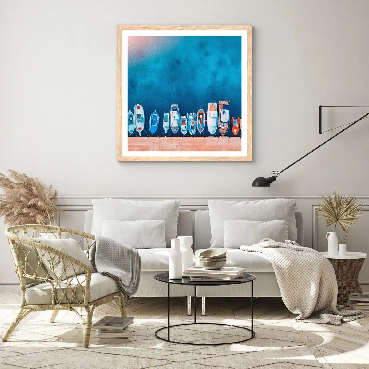 Poster in cornice rovere chiaro - In una fila - 40x40 cm