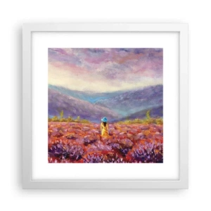 Poster in cornice bianca - Nel mondo di lavanda - 30x30 cm