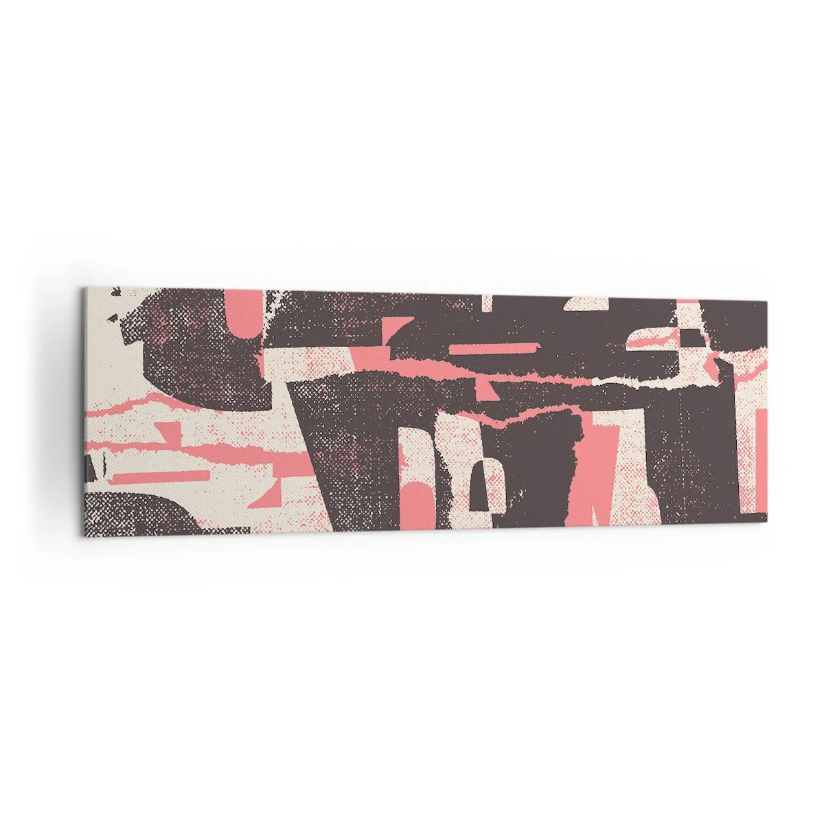 Quadro su tela - Stampe su Tela - Una composizione astratta nei toni del rosa e del marrone. - 160x50cm - Tutto il rumore - Decorazione murale moderna per soggiorno e camera da letto ARTTOR