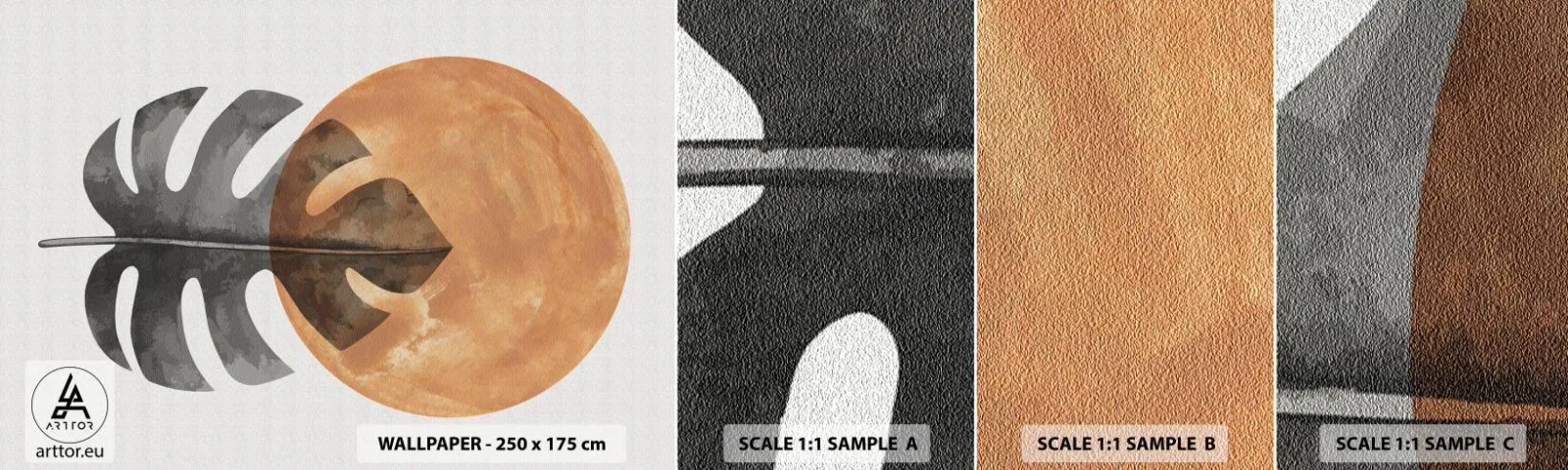 Campione Di Fotomurale Standard Eco - Sempre il sole - Foglia, Sole, Boho - 100x30 cm