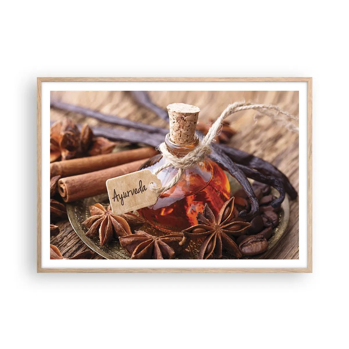 Poster in cornice rovere chiaro - Verso l'unità del corpo e dell'anima - 100x70 cm