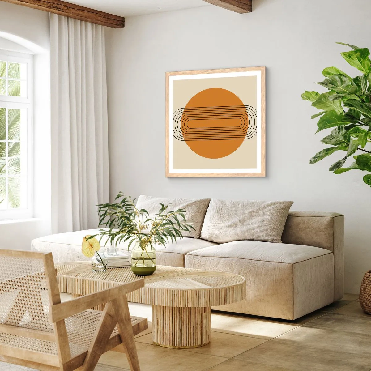 Poster in cornice rovere chiaro - Piano perfetto - 60x60 cm