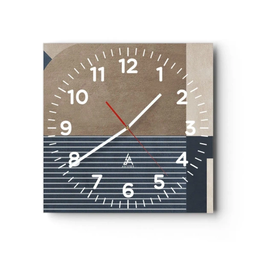Orologio da parete - Orologio in Vetro - Composizione di semplicità e rotondità - 30x30 cm